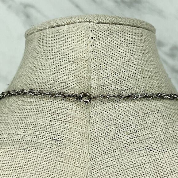 Faux Turquoise Chunk Silver Tone Chain Link Necklace - Picture 5 of 5